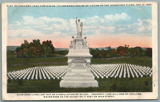 JOHNSTOWN PA FLOOD VICTIMS CEMETERY ANTIQUE POSTCARD