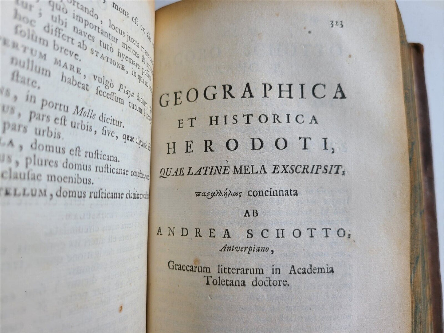 1748 HISTORY by POMPONIUS MELA antique ILLUSTRATED w/ MAP & 43 ENGRAVINGS