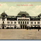 BUCHAREST ROMANIA PALATUL FUNCTIONARILOR PUBLICI ANTIQUE POSTCARD w/ STAMP