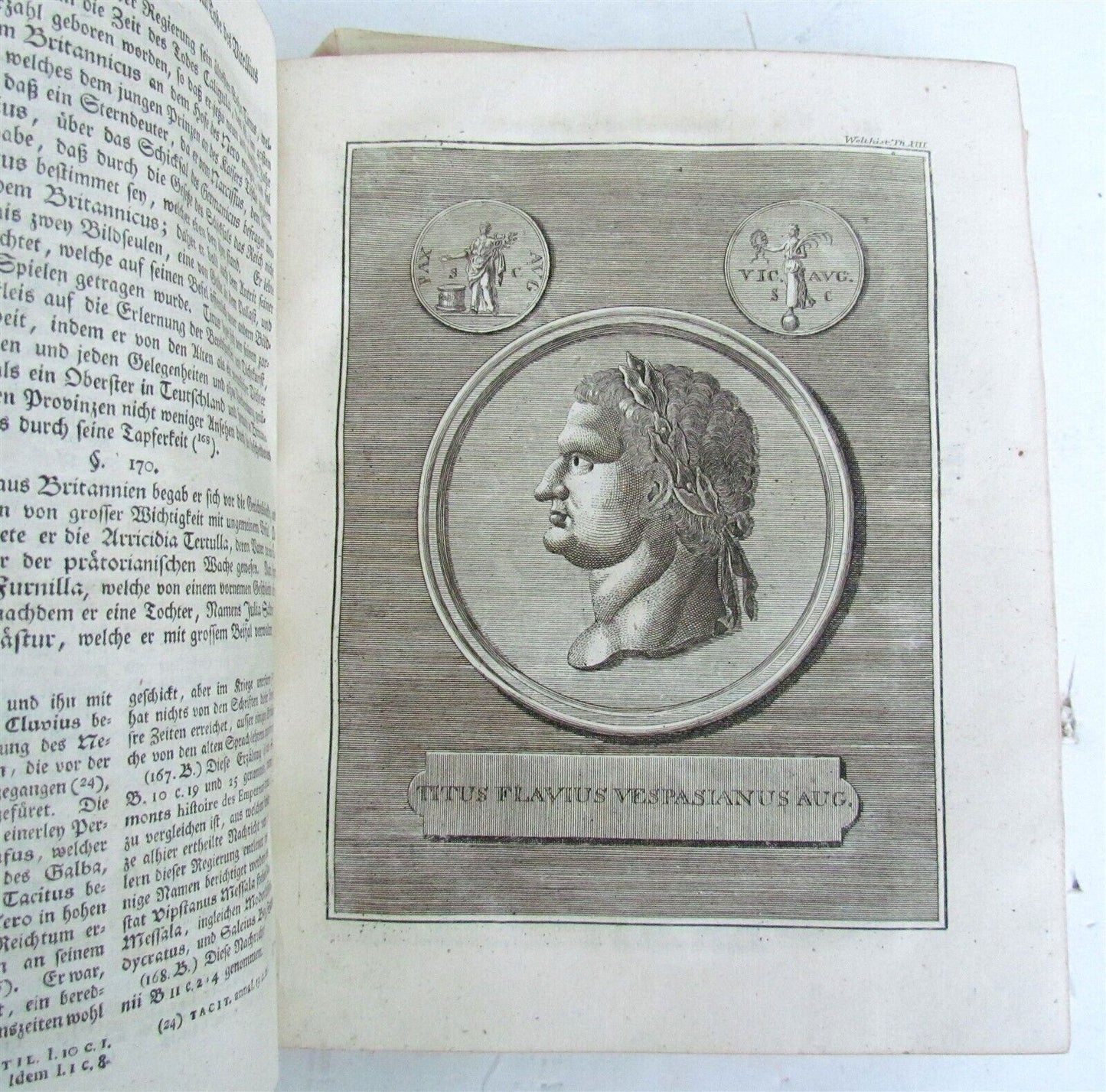 1753 WORLD'S HISTORY antique ILLUSTRATED w/ MAP in German VELLUM BOUND