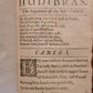 1684 HUDIBRAS by SAMUEL BUTLER antique in ENGLISH POLITICAL SATIRE poetry 1st ed