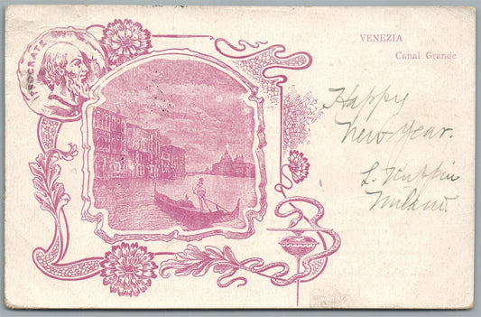 ITALY VENEZIA ANTIQUE POSTCARD VENICE CANAL GRANDE