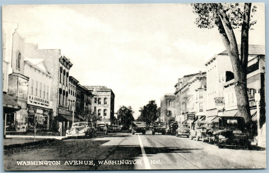 WASHINGTON NJ WASHINGTON AVE. VINTAGE POSTCARD