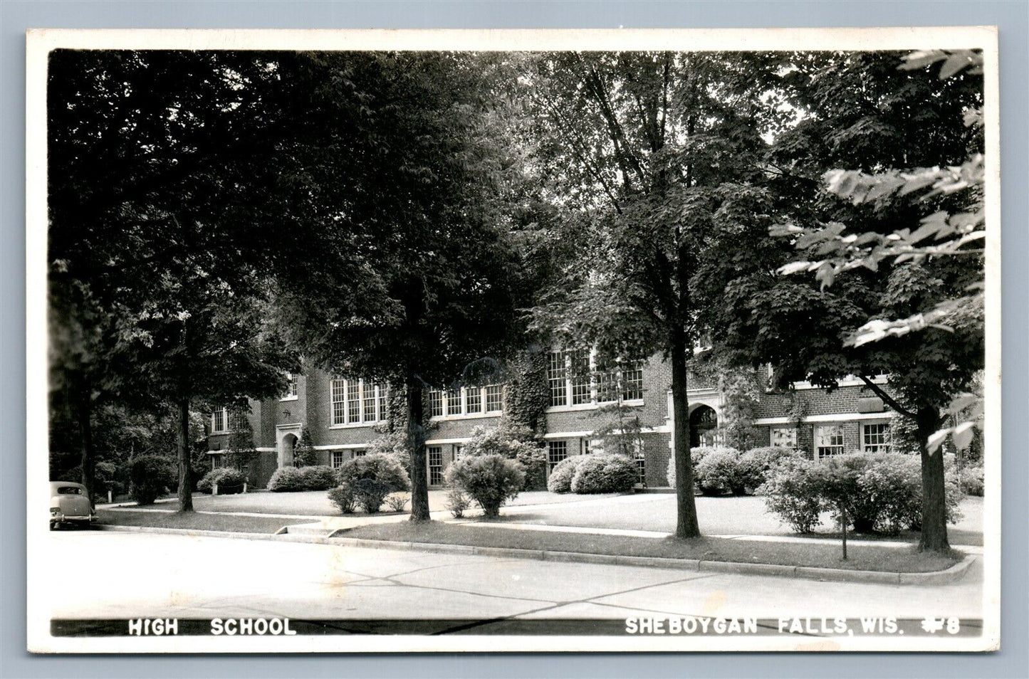 SHEYBOGAN FALLS WI HIGH SCHOOL VINTAGE REAL PHOTO POSTCARD RPPC