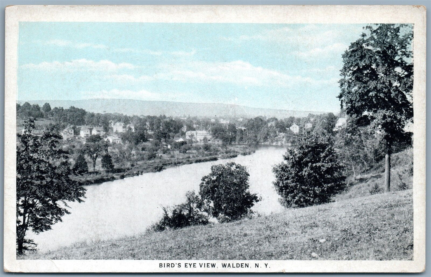 WALDEN NY BIRD'S EYE VIEW ANTIQUE POSTCARD