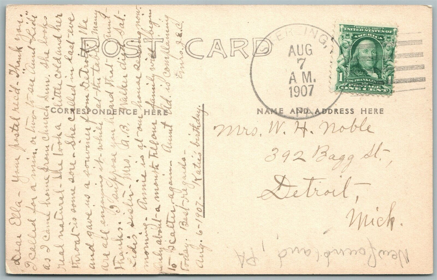 NEWFOUNDLAND CREAMERY PA 1907 ANTIQUE REAL PHOTO POSTCARD RPPC