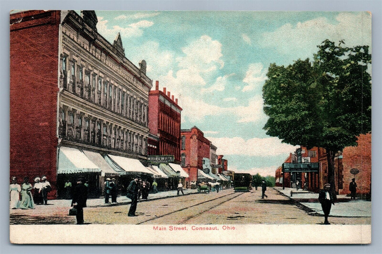 CONNEAUT OH MAIN STREET ANTIQUE POSTCARD