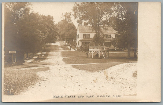 OAKHAM MA MAPLE STREET ANTIQUE REAL PHOTO POSTCARD RPPC