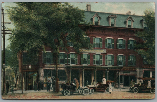 GREENFIELD MA MANSION HOUSE ANTIQUE POSTCARD