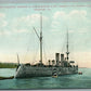 MILITARY SHIP CRUISER RALEIGH NORFOLK VA ANTIQUE POSTCARD