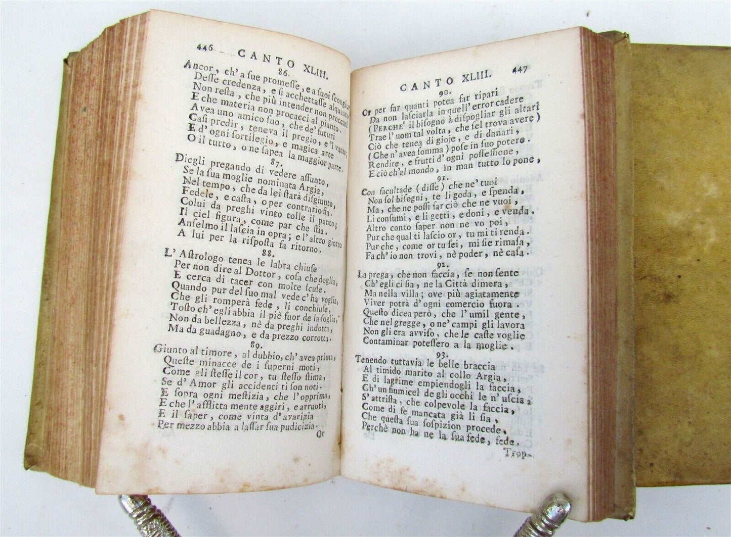 1739 ORLANDO FURIOSO di M.LODOVICO ARIOSTO 2 VOL. antique VELLUM bound POETRY