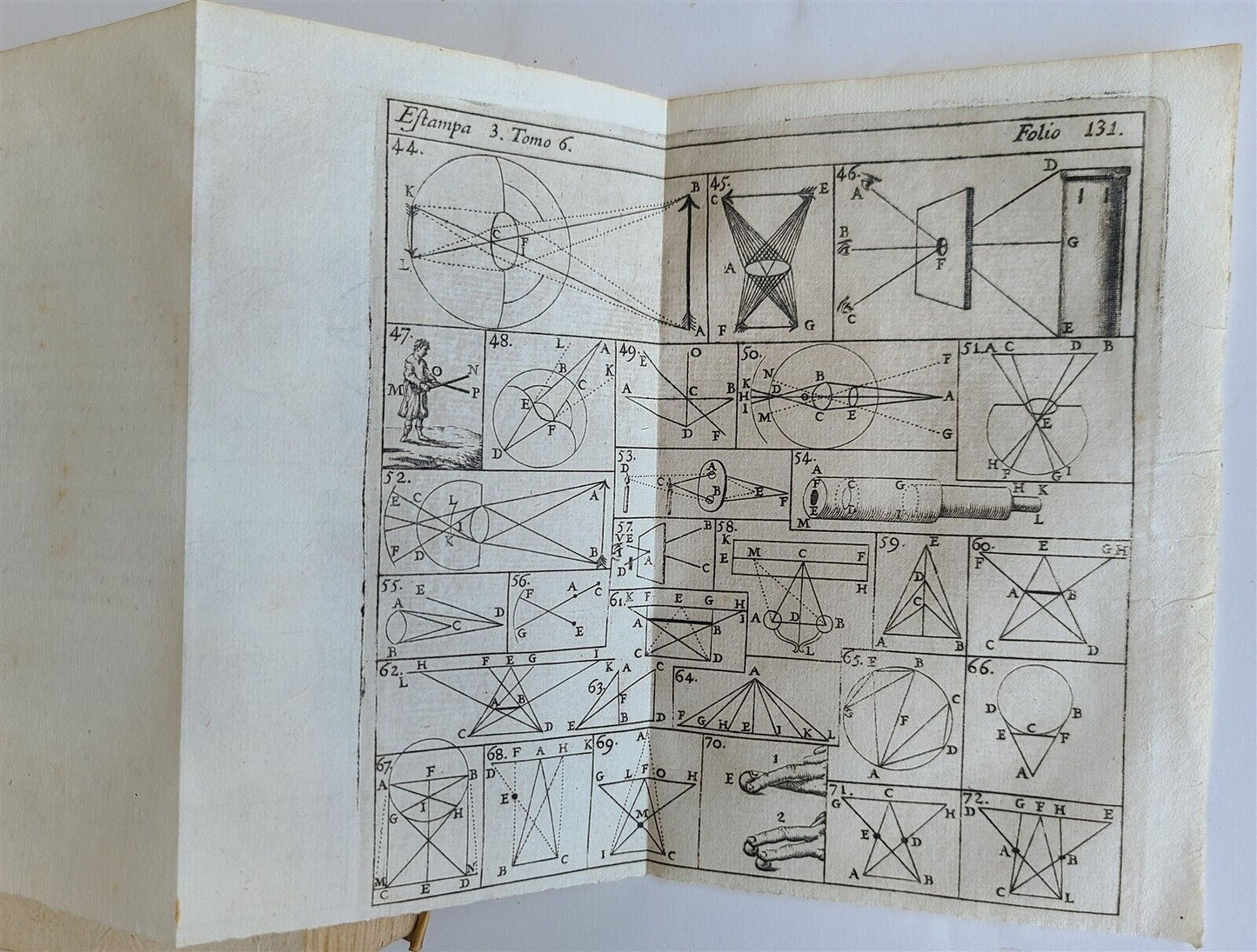 1727 MATHEMATICS in SPANISH Compendio mathematico antique METHEOROS OPTICA