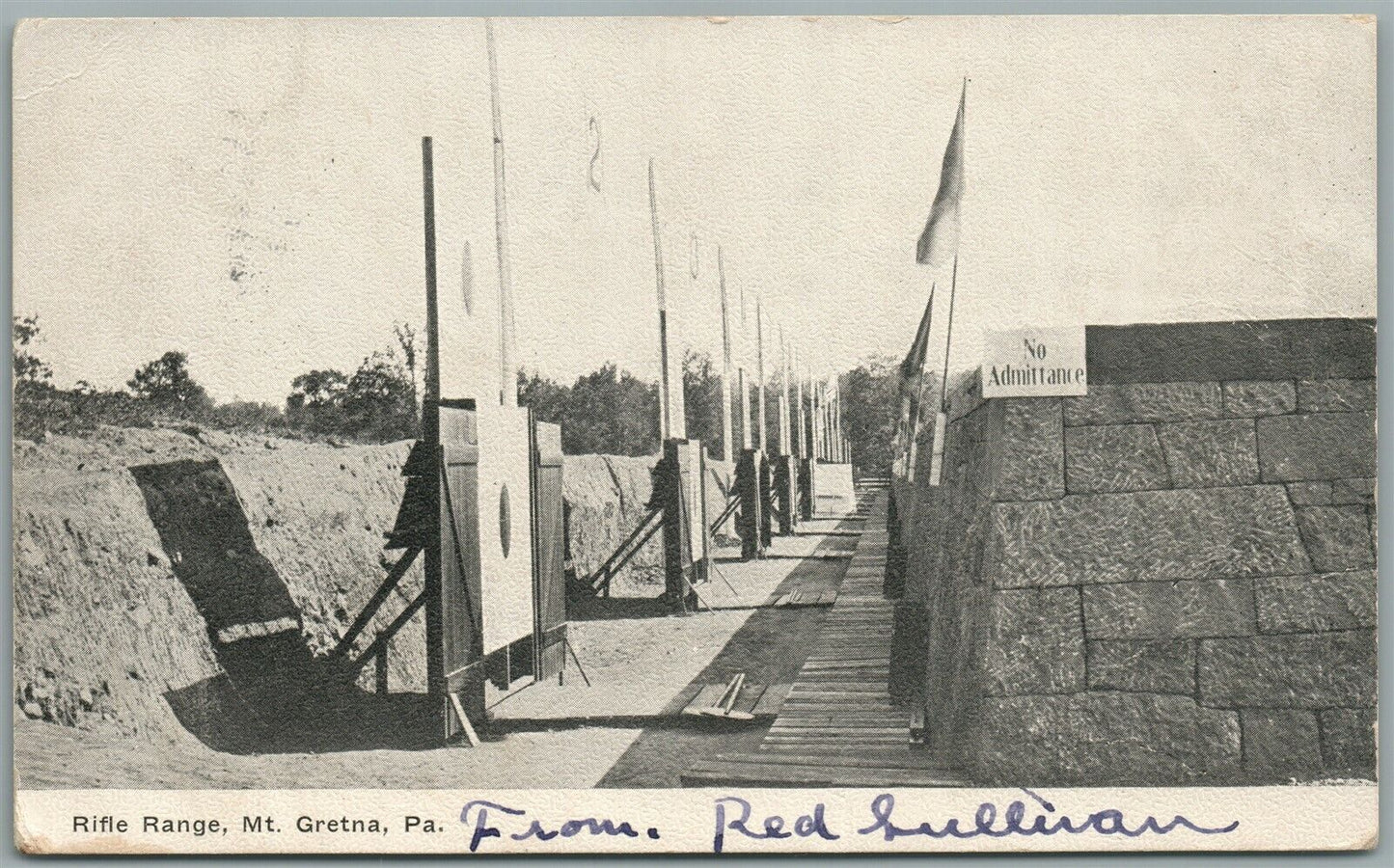 MT.GRETNA PA RIFLE RANGE ANTIQUE POSTCARD