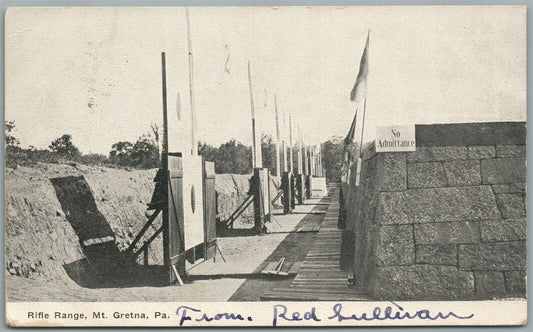 MT.GRETNA PA RIFLE RANGE ANTIQUE POSTCARD