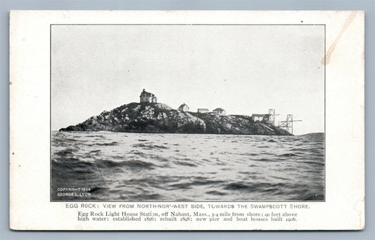 EGG ROCK LIGHTHOUSE STATION ME ANTIQUE POSTCARD