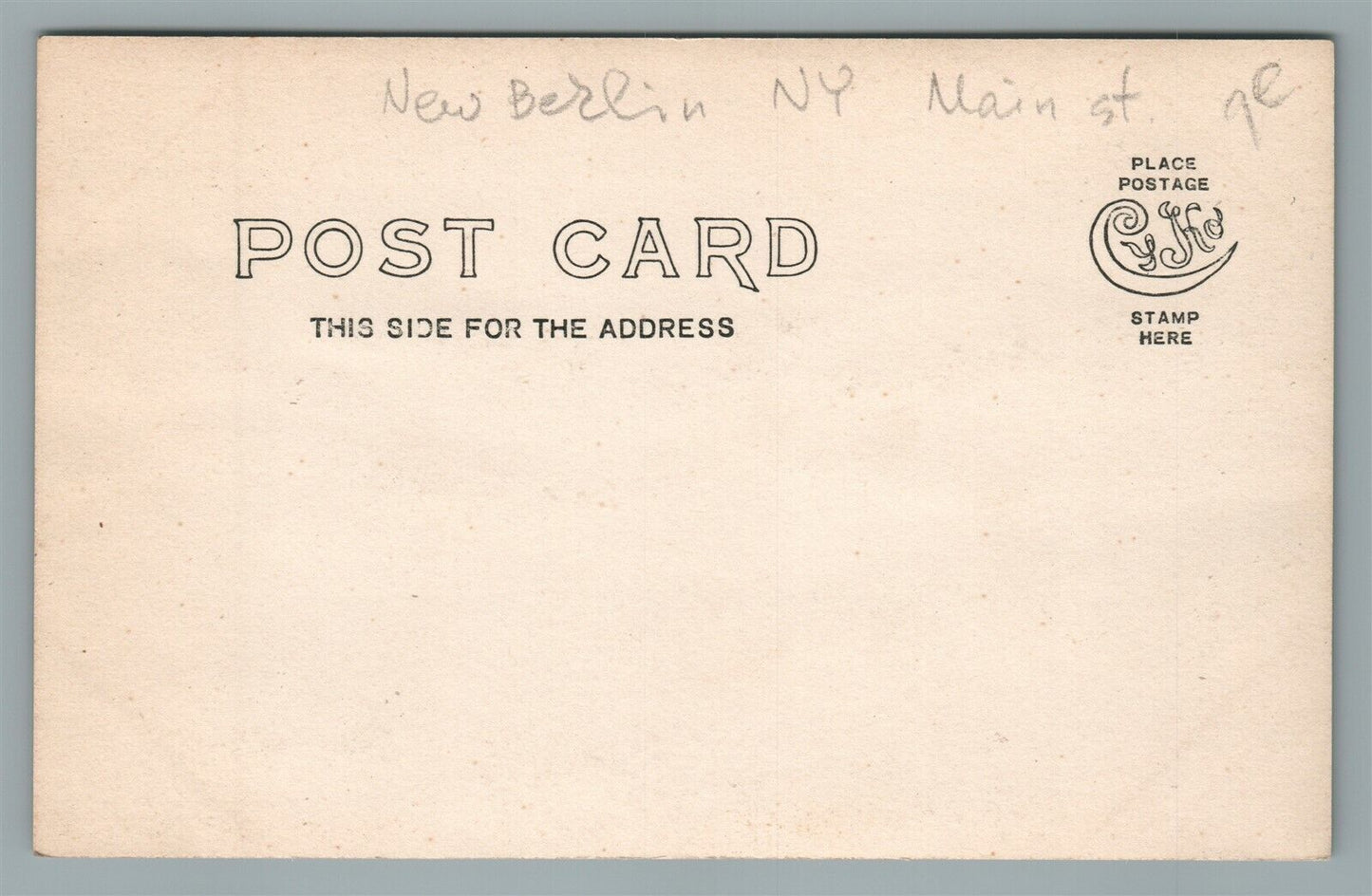 NEW BERLIN NY MAIN STREET ANTIQUE REAL PHOTO POSTCARD RPPC