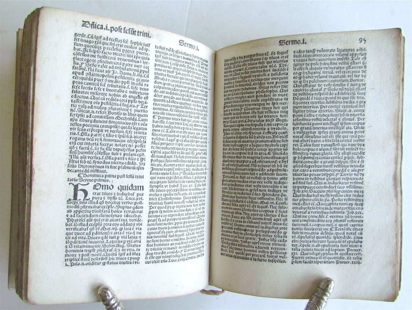 1499 INCUNABULA Sermones de sanctis by Jacobus de Voragine INCUNABLE ANTIQUE