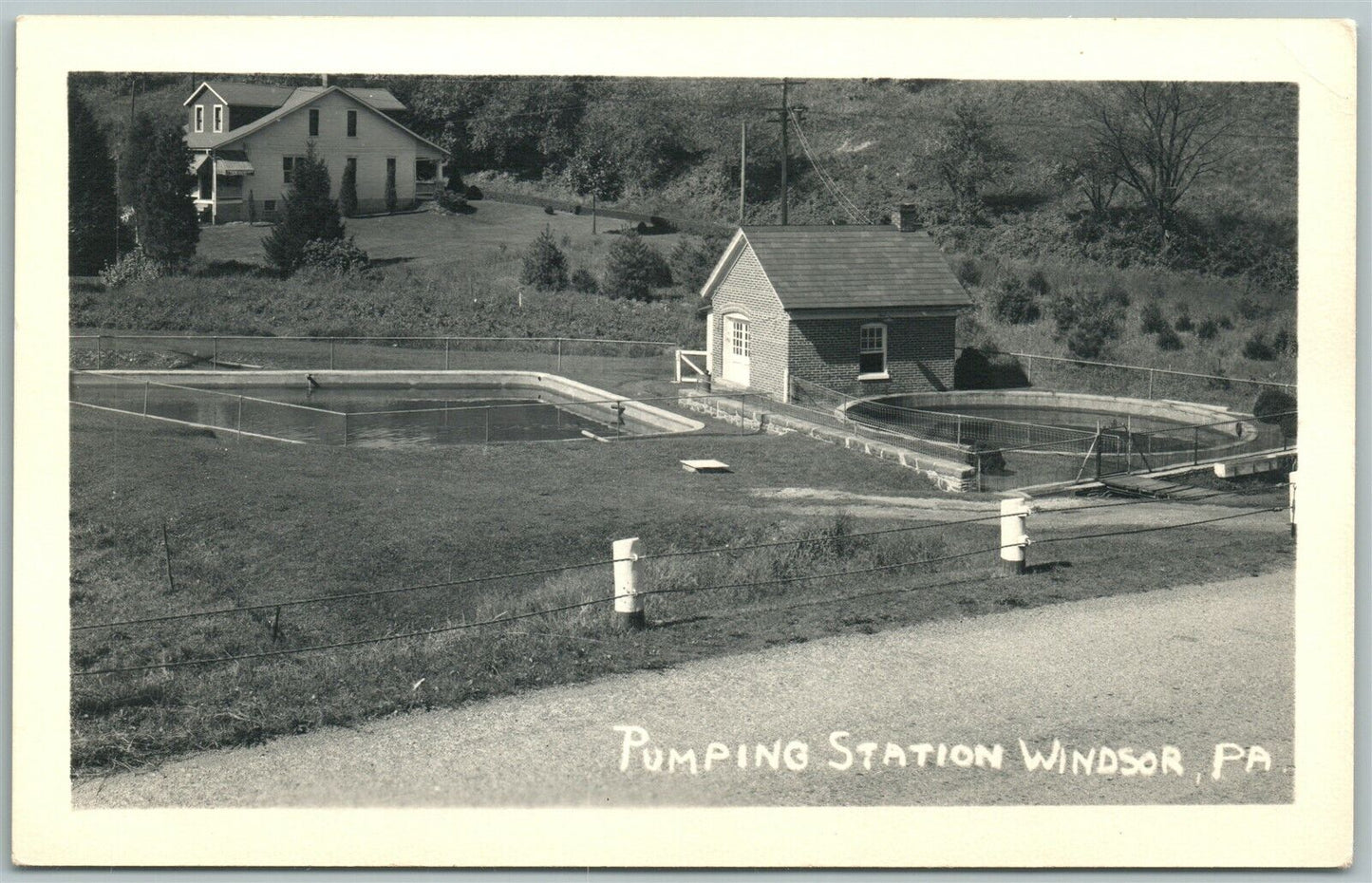 WINDSOR PA PUMPING STATION VINTAGE REAL PHOTO POSTCARD RPPC