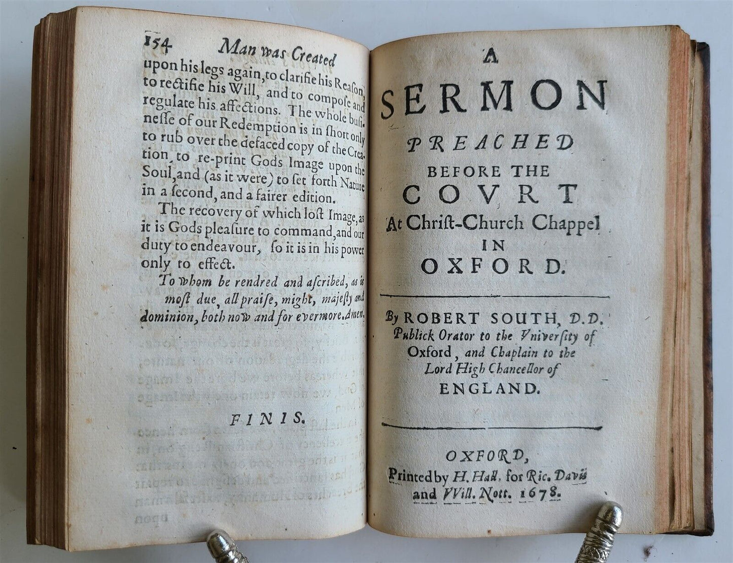 1679 SERMONS by Robert South antique in ENGLISH