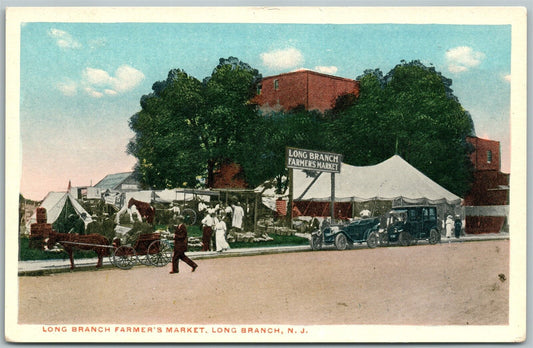LONG BRANCH NJ FARMER'S MARKET ANTIQUE POSTCARD