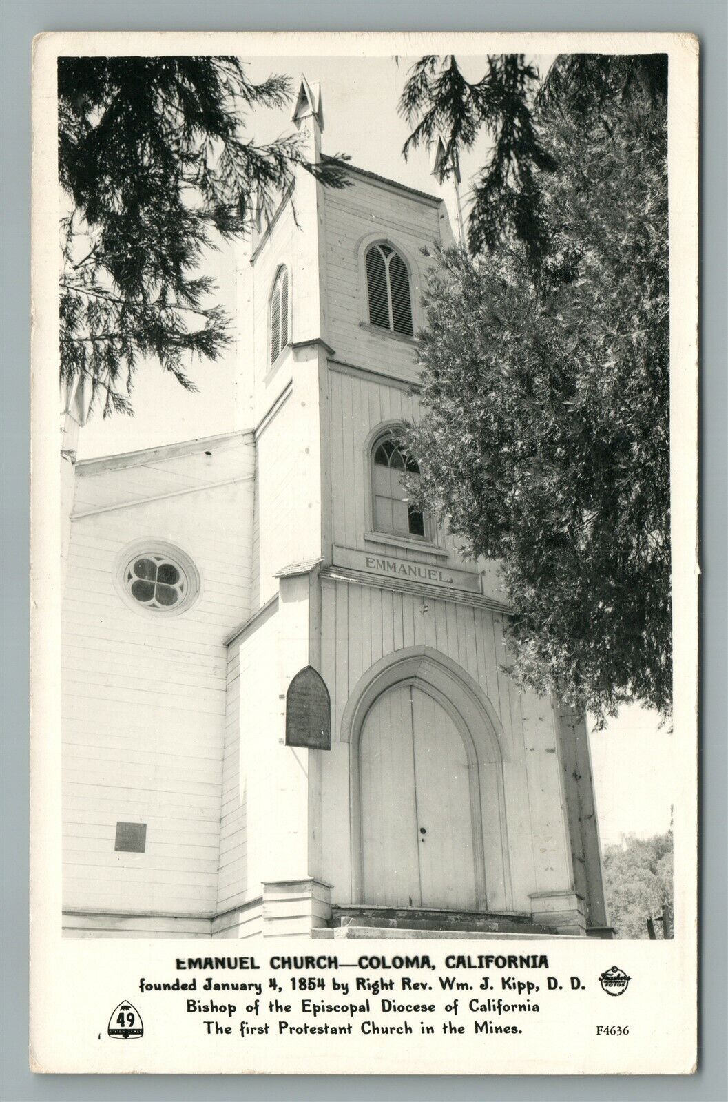 COLOMA CA EMANUEL CHURCH VINTAGE REAL PHOTO POSTCARD RPPC