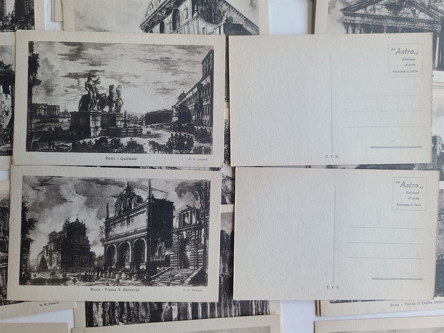 GIOVANNI PIRANESI SET of 38 ITALIAN POSTCARDS w/ ORIGINAL FOLDER antique