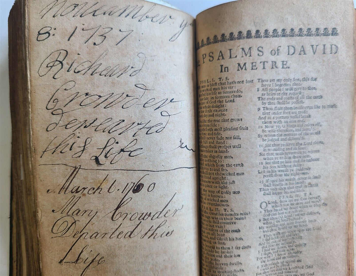 1705 BOOK OF COMMON PRAYER & PSALTER ENGLISH Oxford ANTIQUE ILLUSTRATED