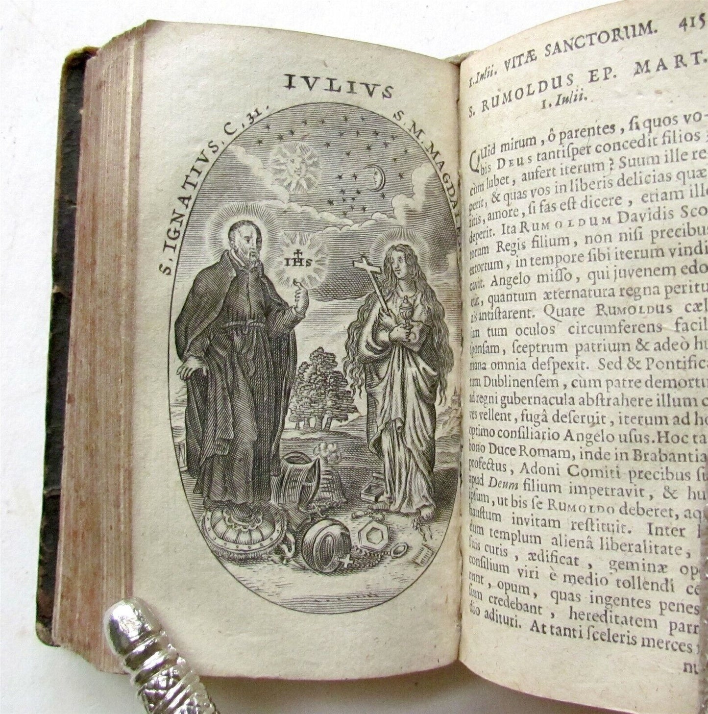 1663 FASTI MARIANI ILLUSTRATED 17th CENTURY PRAYER BOOK antique