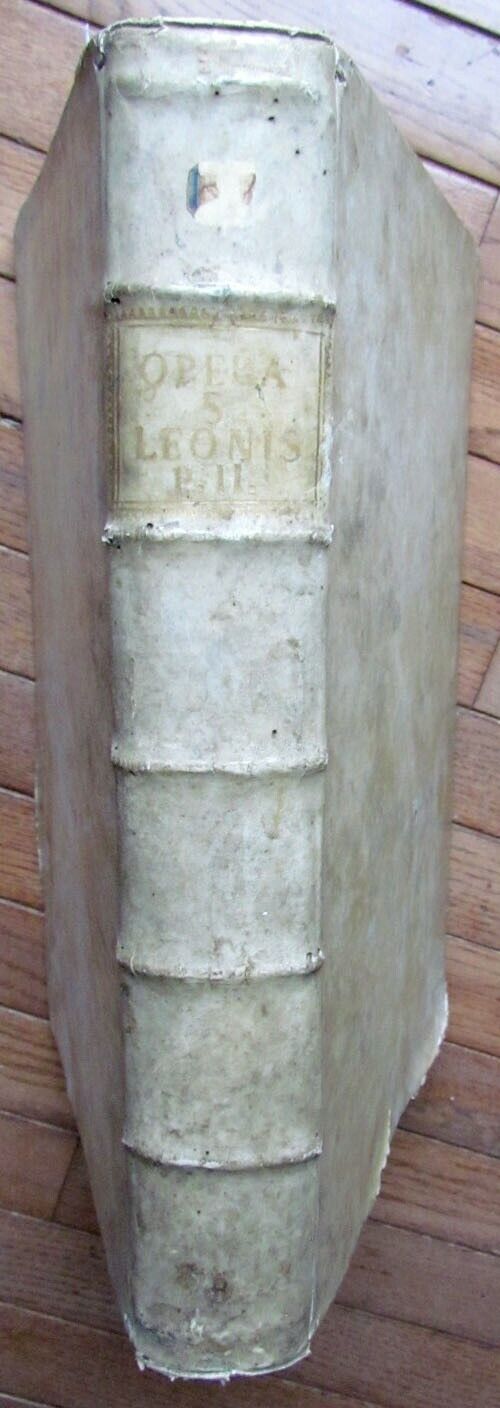 1755 ANTIQUE VELLUM BOUND FOLIO S. LEONIS MAGNI PAPAE PRIMI OPERA OMNIA