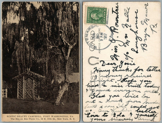 PORT WASHINGTON PA RUSTIC BEAUTY CAMPHILL 1917 ANTIQUE POSTCARD