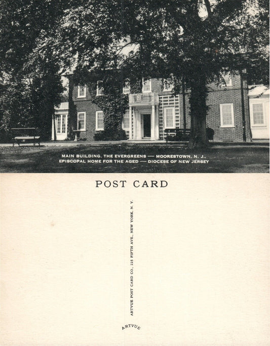 MOORESTOWN N.J. EPISCOPAL HOME FOR THE AGED ANTIQUE POSTCARD
