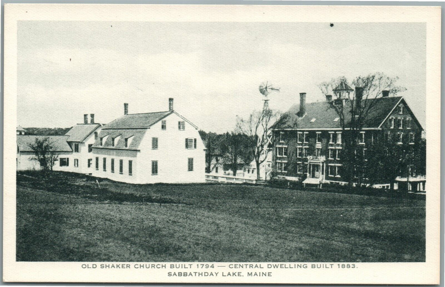 SABBATHDAY LAKE ME OLD SHAKER CHURCH VINTAGE POSTCARD