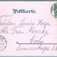 GRUSS AUS DUSSELDORF GERMANY 1899 BAHNHOF ANTIQUE POSTCARD w/ STAMP