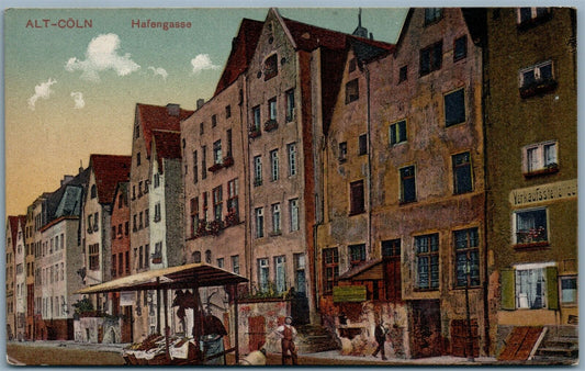 ALT- COLN GERMANY HAFENGASSE 1910 ANTIQUE POSTCARD