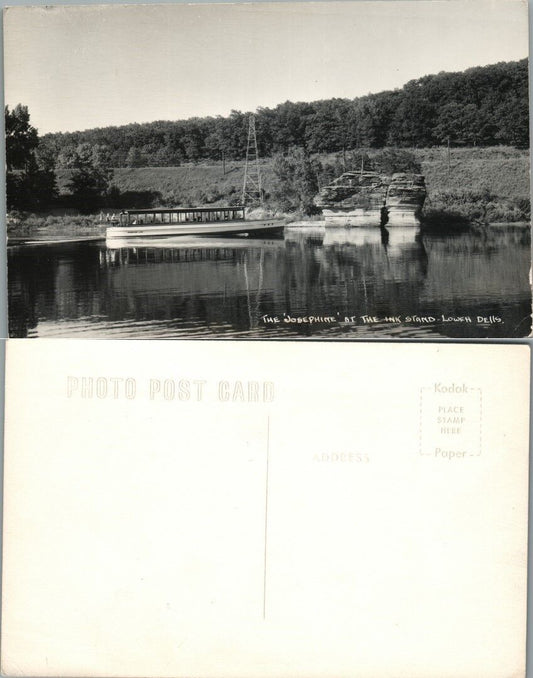 JOSEPHINE BOAT INK STAND LOWER DELLS WISCONSIN VINTAGE REAL PHOTO POSTCARD RPPC