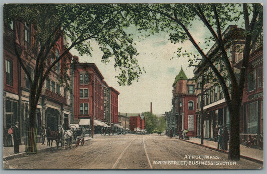 ATHOL MA MAIN STREET ANTIQUE POSTCARD