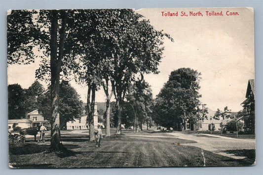 TOLLAND CT STREET NORTH ANTIQUE POSTCARD