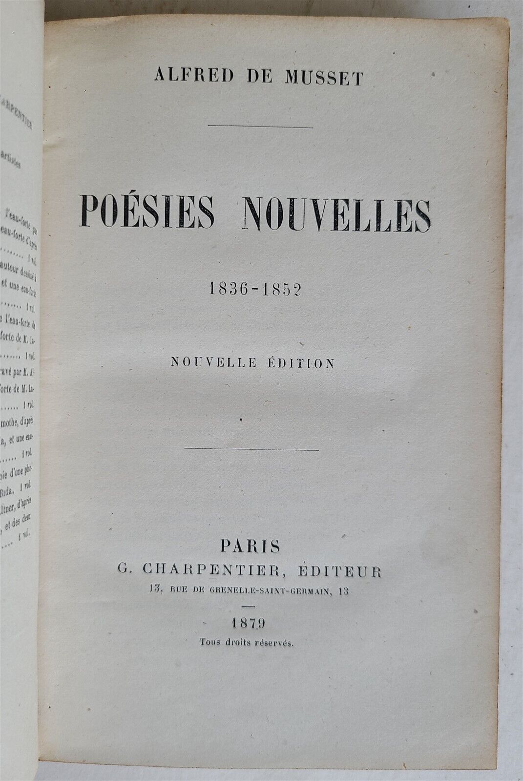 1879 ALFRED DE MUSSET WORKS antique 10 VOLUMES in FRENCH POETRY & PROSE