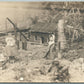 DOLLS in MINIATURE VILLAGE DISPLAY ANTIQUE REAL PHOTO POSTCARD RPPC