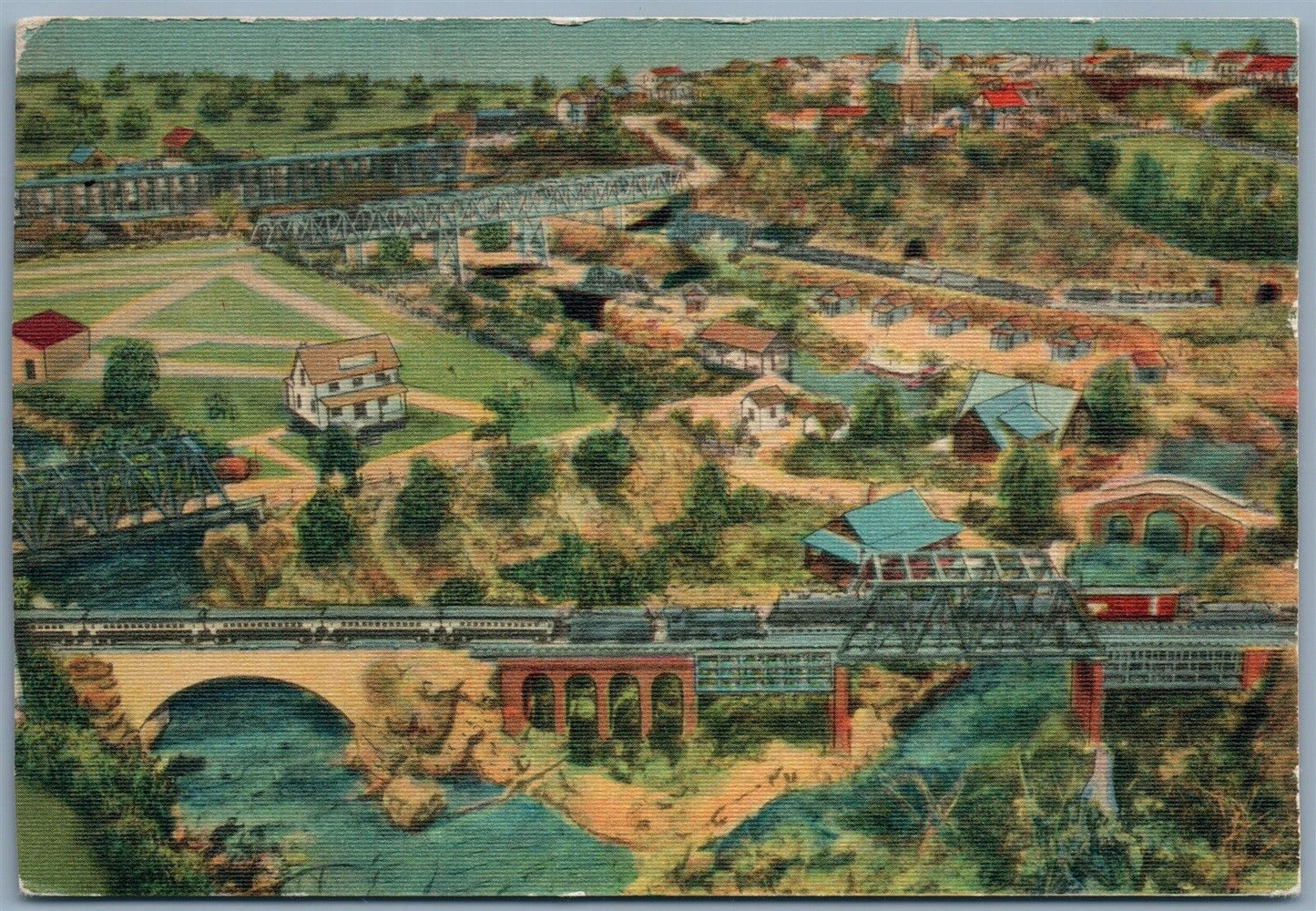 HAMBURG PA VINTAGE POSTCARD WORLD'S GREATEST INDOOR MINIATURE VILLAGE