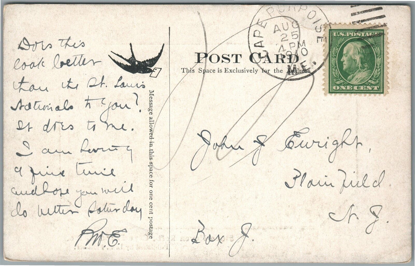 CAPE PORPOISE ME STONE HAVEN RAFT ANTIQUE POSTCARD
