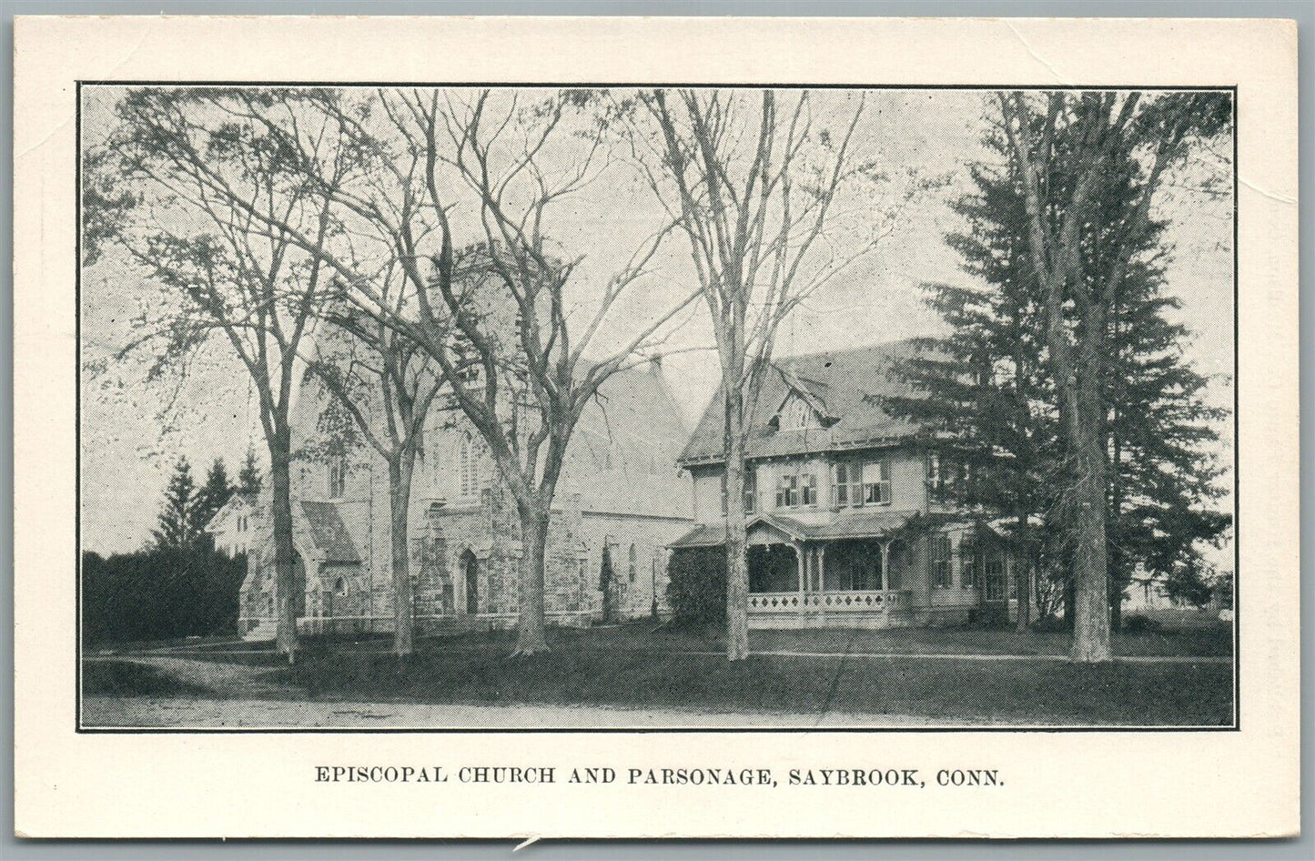 SAYBROOK CT EPISCOPAL CHURCH ANTIQUE POSTCARD