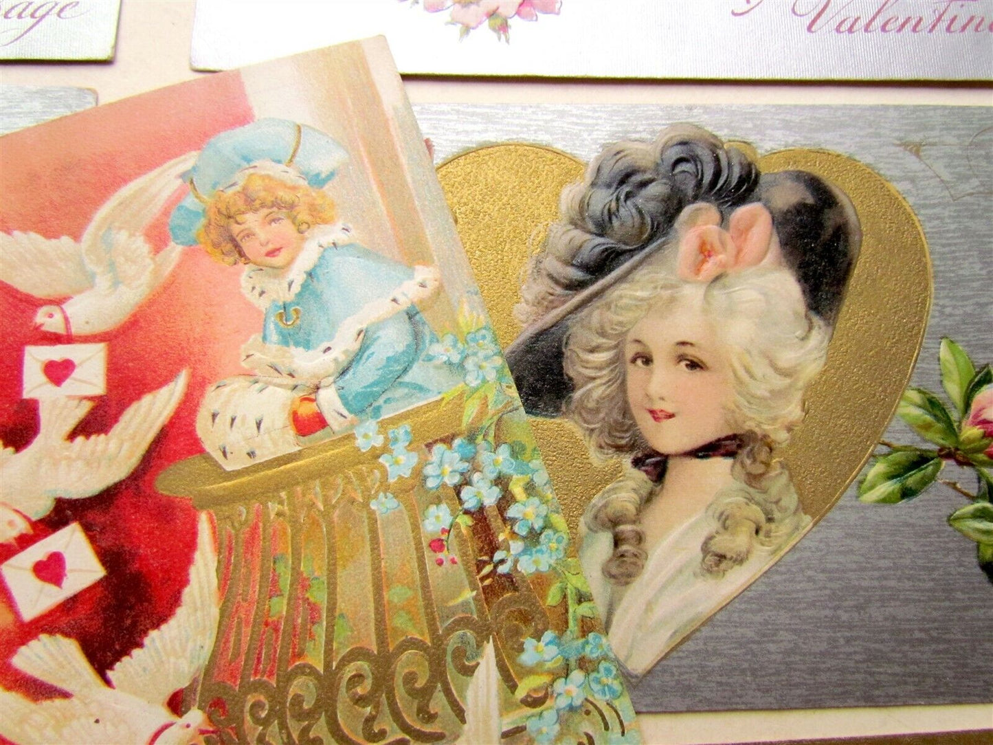 LOT of 11 ST.VALENTINE DAY EMBOSSED ANTIQUE POSTCARDS