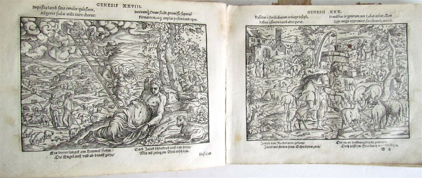 1564 BIBLE FIGURES antique RARE ILLUSTRATED 124 WOODCUTS JOST AMMAN 1st EDITION