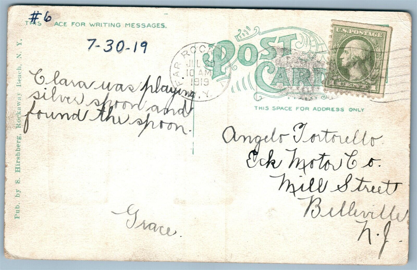 ROCKAWAY BEACH NY BOARDWALK ANTIQUE POSTCARD