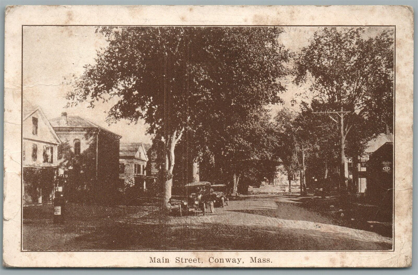 CONWAY MA MAIN STREET ANTIQUE POSTCARD