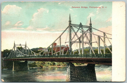 PHILLIPSBURG NJ DELAWARE BRIDGE UNDIVIDED ANTIQUE POSTCARD
