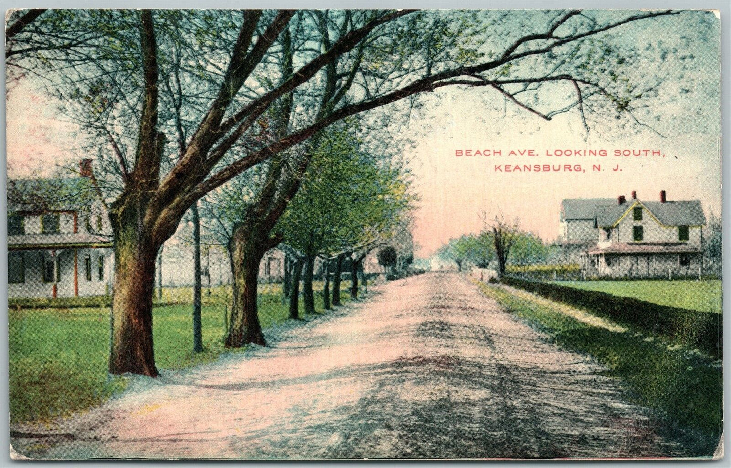 KEANSBURG NJ BEACH AVENUE ANTIQUE POSTCARD
