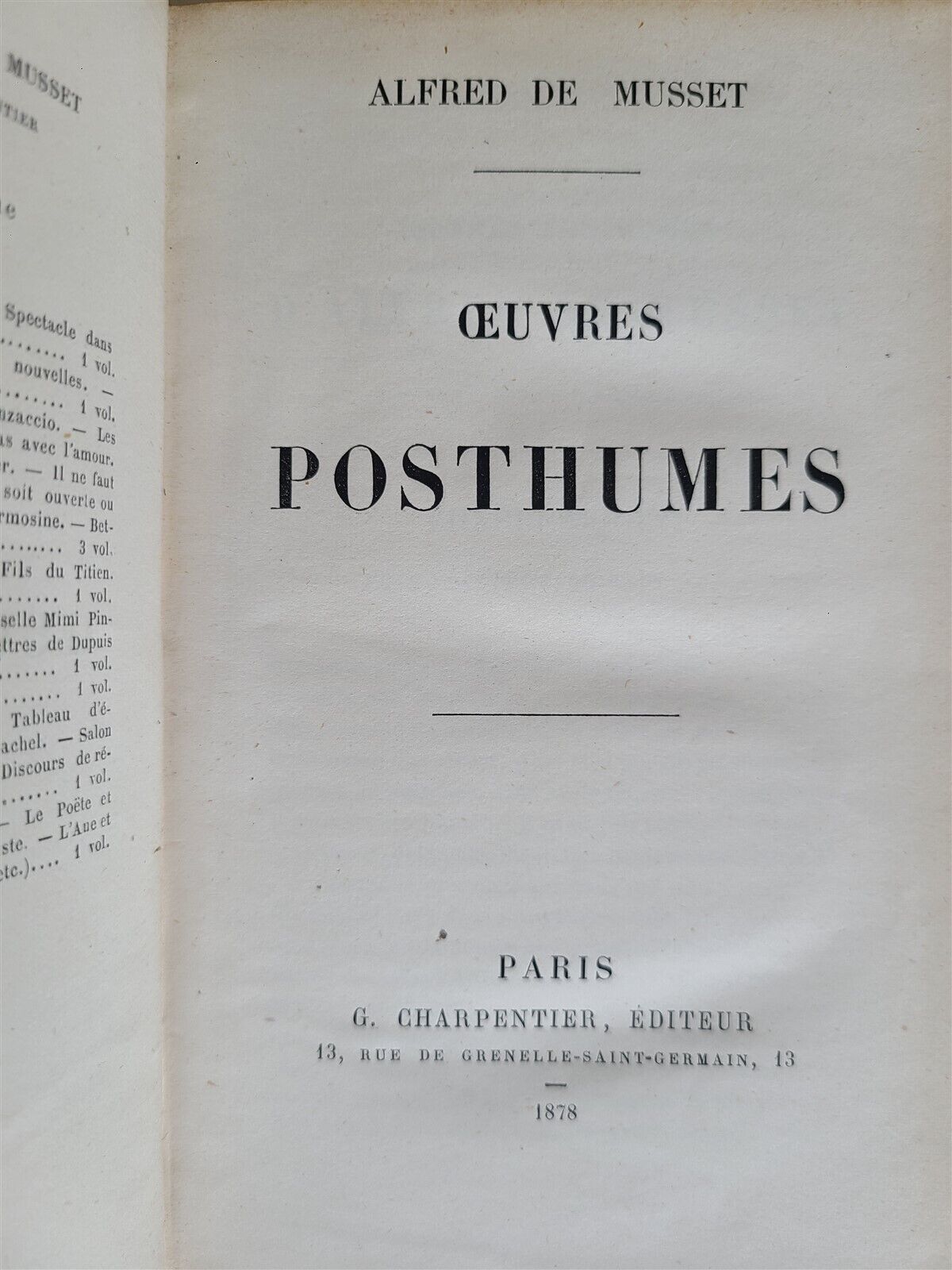 1879 ALFRED DE MUSSET WORKS antique 10 VOLUMES in FRENCH POETRY & PROSE