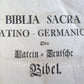 1730 BIBLE 2 volumes LATIN GERMAN BIBLIA antique HAND TOOLED PIGSKIN BOUND FOLIO